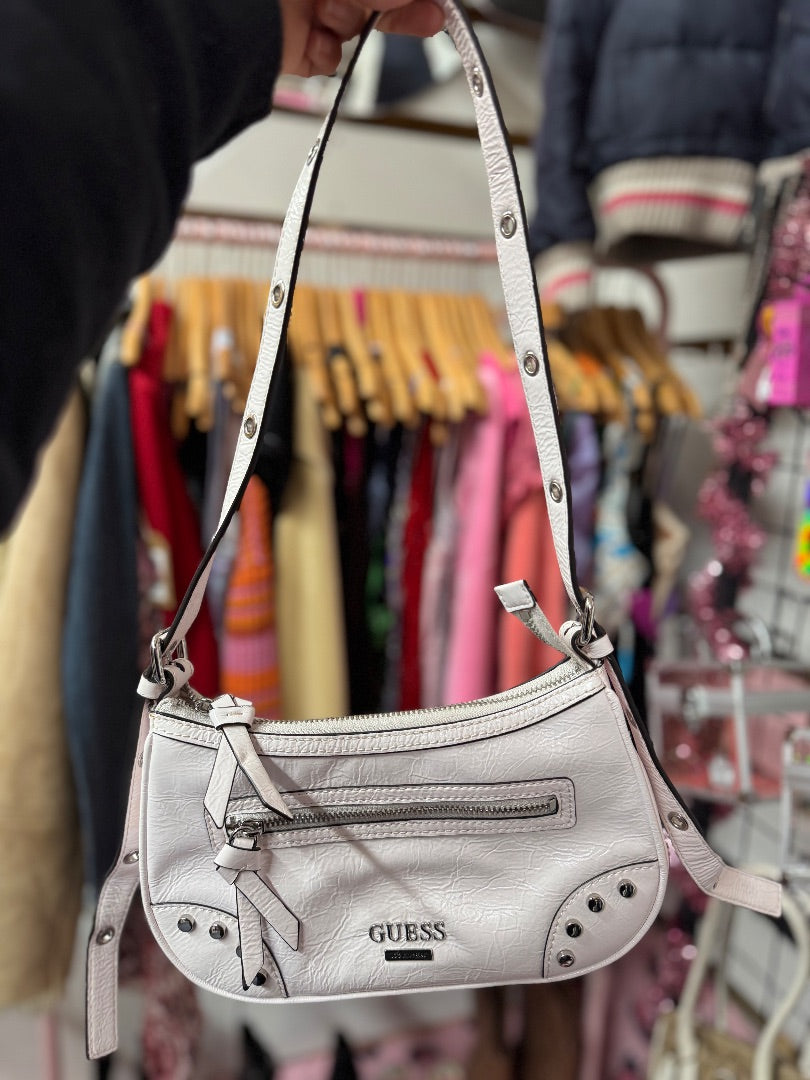 White Guess Studded mini purse, Small