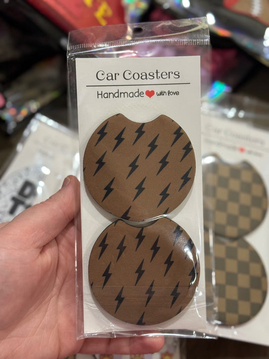 Brown Bolts  Car Coasters, Car Coaster