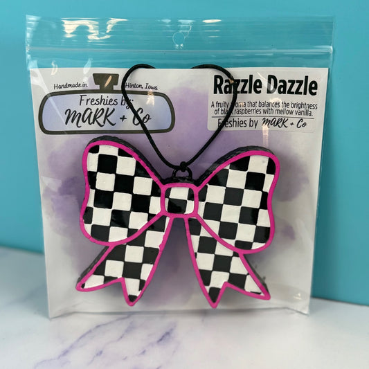Checkered Bow Razzle Dazzle Freshie
