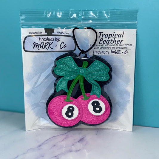 8 Ball Cherries Tropical Leather Freshie