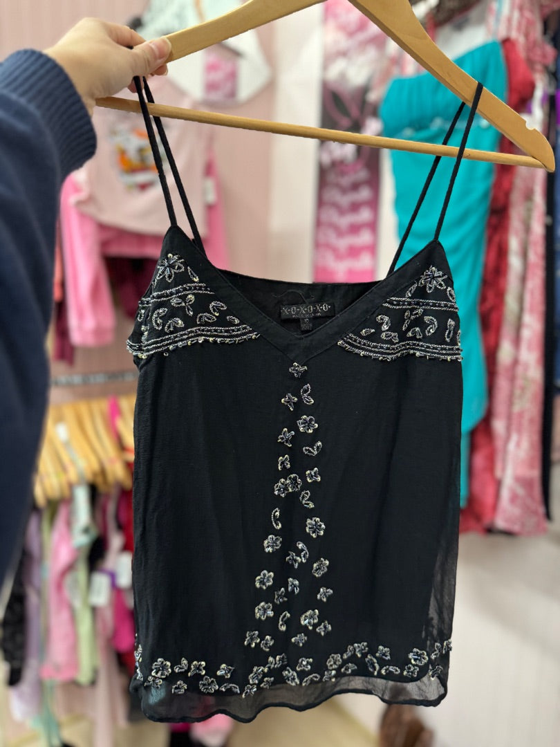 Black XOXOXO Beaded euro girl, small