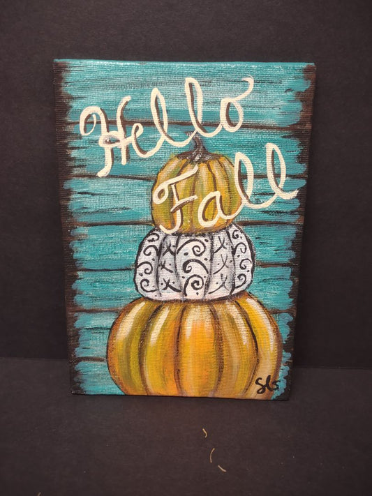 3x5 pumpkins on canvas
