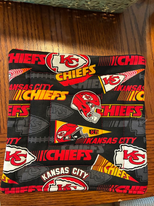 Black/Red “KC Chiefs” Trivet Pot Holder, Large