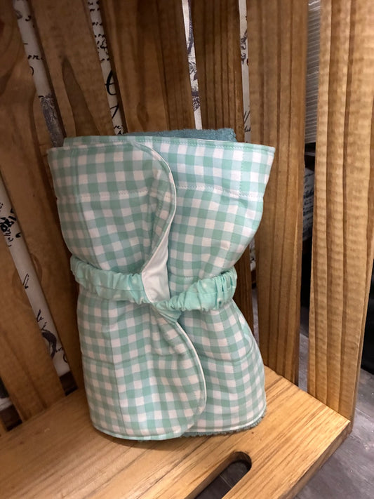 Sage Checkered  Baby Changing Pad, Large