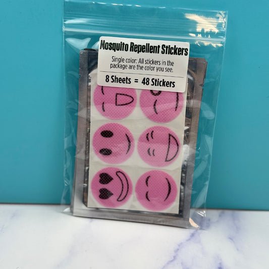 Pink Mosquito Repellant Sticker Kids Items, 48 Stickers