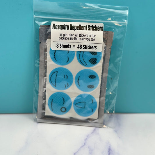 Blue Mosquito Repellant Sticker Kids Items, 48 Stickers