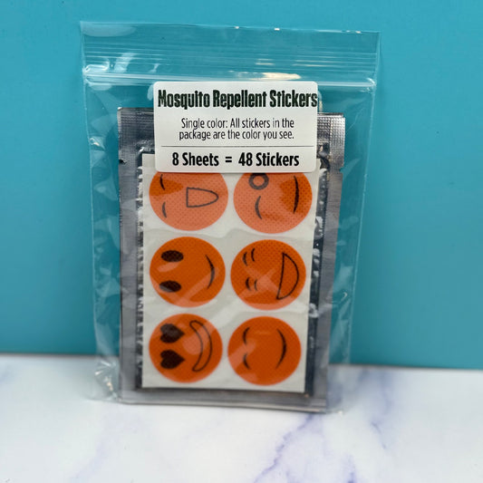 Orange Mosquito Repellant Sticker Kids Items, 48 Stickers