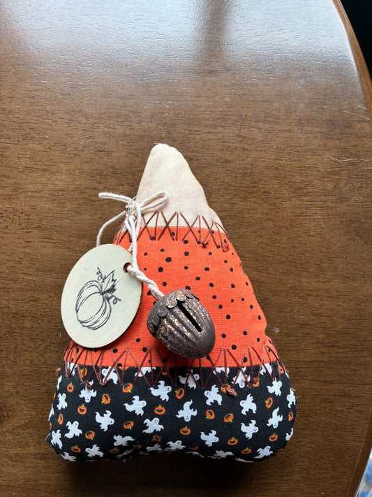 Orange w/ Acorn &Heart Fabric Candy Corn , Large