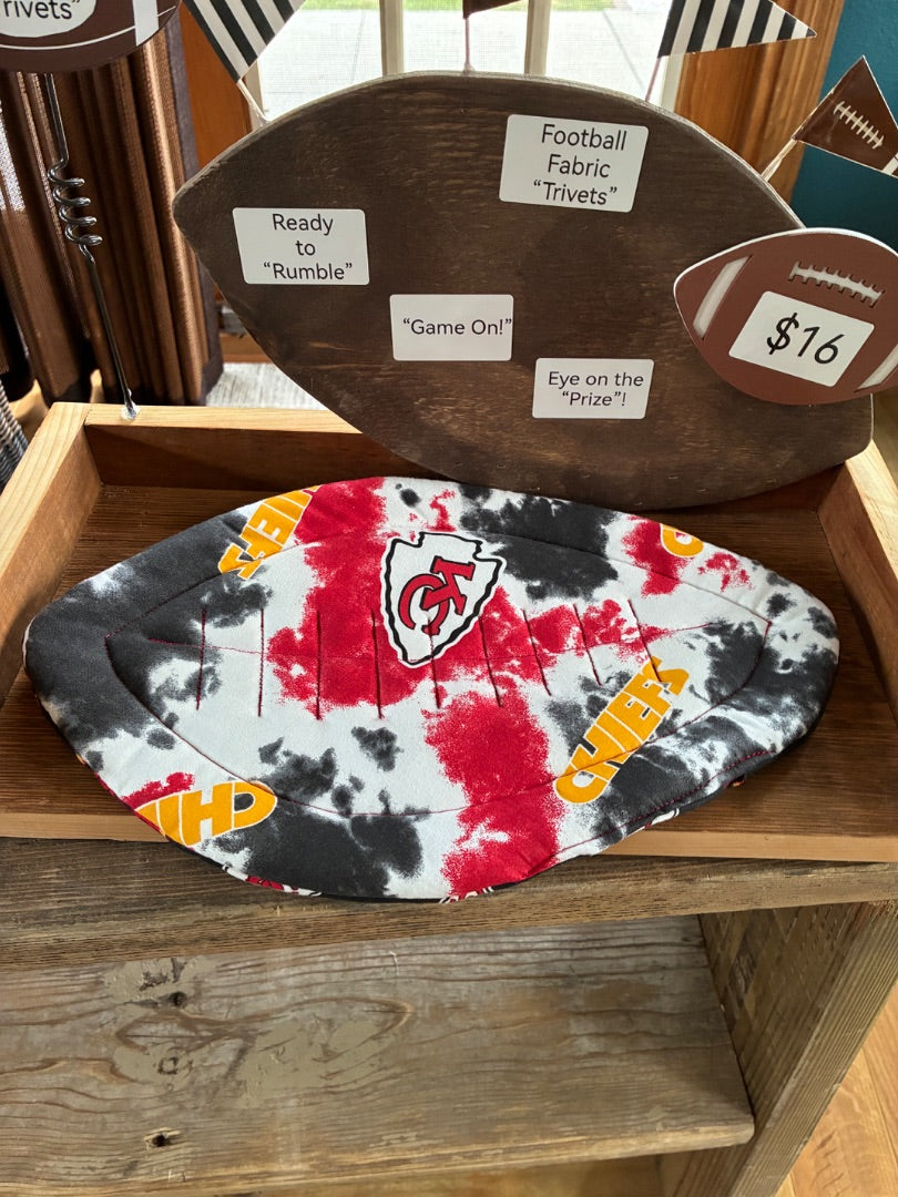 Red/Black KC Chiefs Pot Holder Trivet