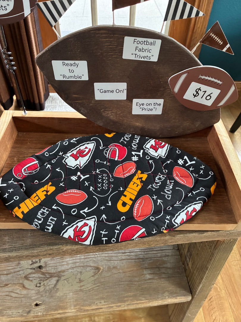 Red/Black KC Chiefs Pot Holder Trivet