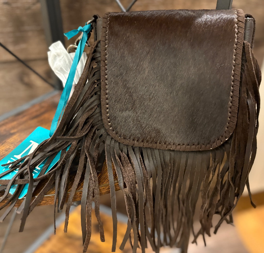 Dark Brown Montana West Fringe Purse