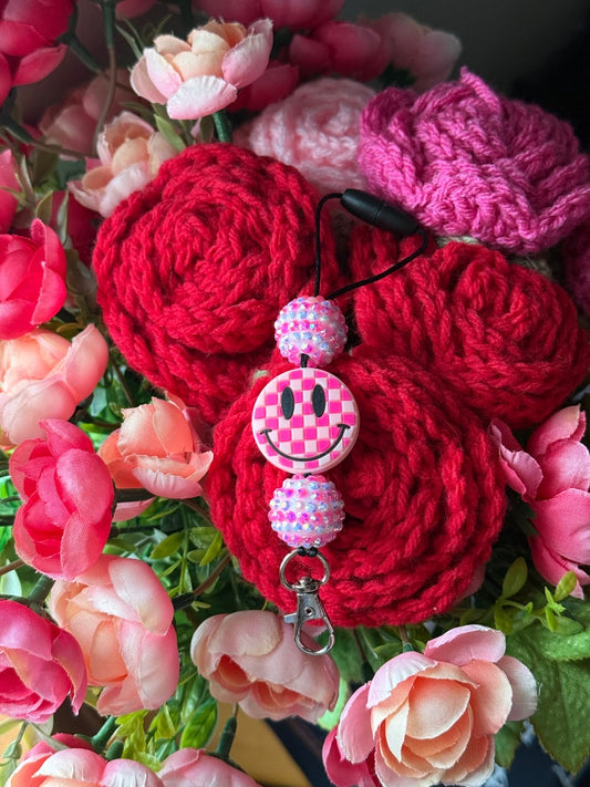 Pink Smiley  Freshie Hanger, Freshie Hanger