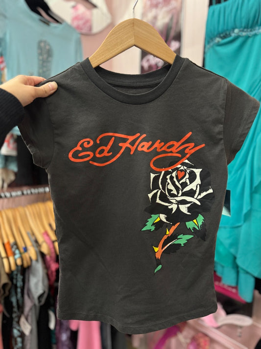 Gray Ed hardy Biker girl Ed top, xsmall