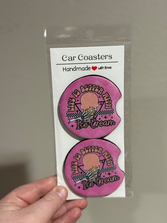 Life Is Better  Car Coasters, Car Coaster