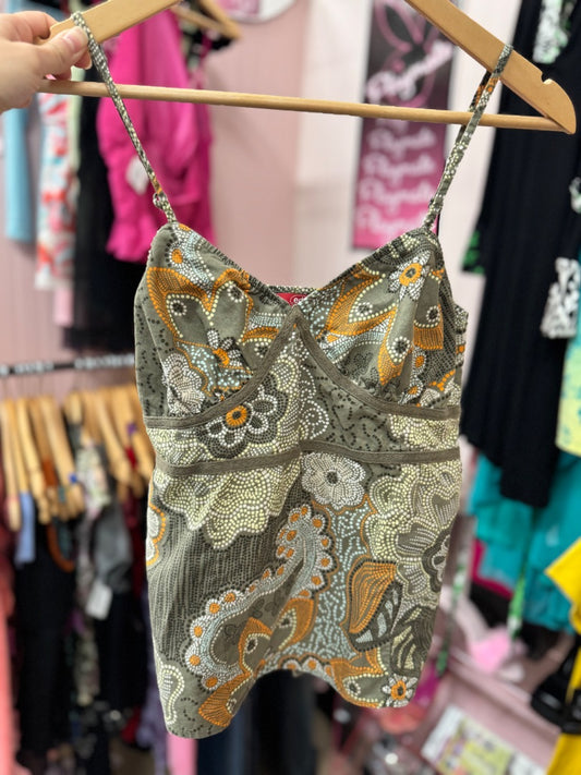 Green/orange edc Retro paisley, xsmall