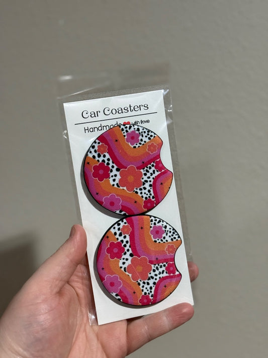 Pink Groovy  Car Coasters, Car Coaster