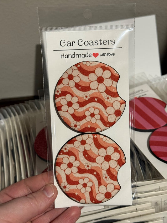 Wavy Flowers  Car Coasters, Car Coaster