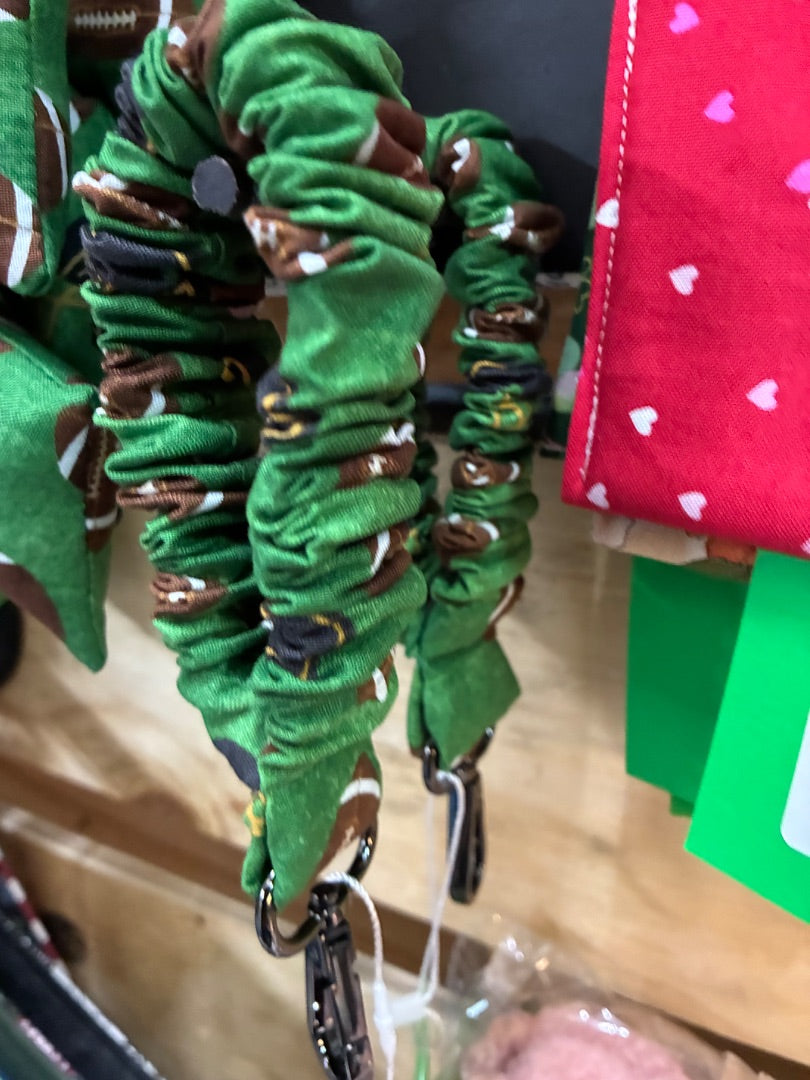 Football Scrunchie Key Chain, Small,Green/Brown, Sew Crafty Patch