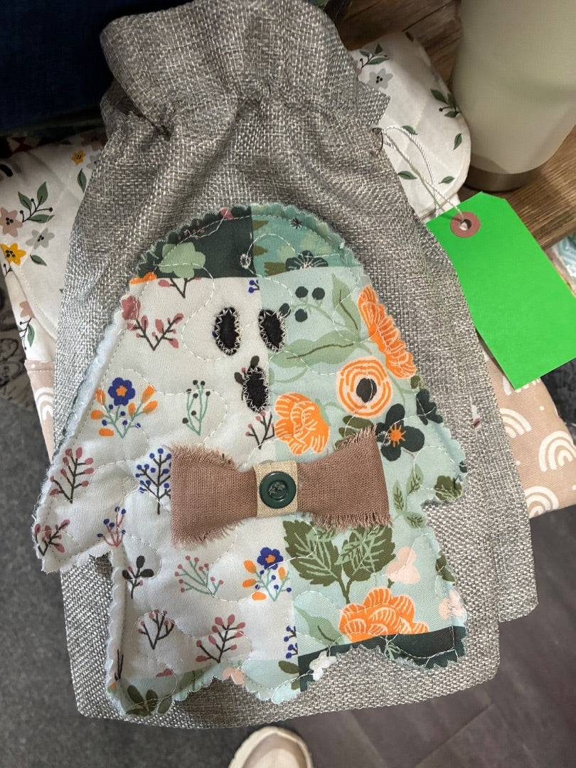 Gray/ Green patchwork Ghost Bag,Gray, Sew Crafty Patch