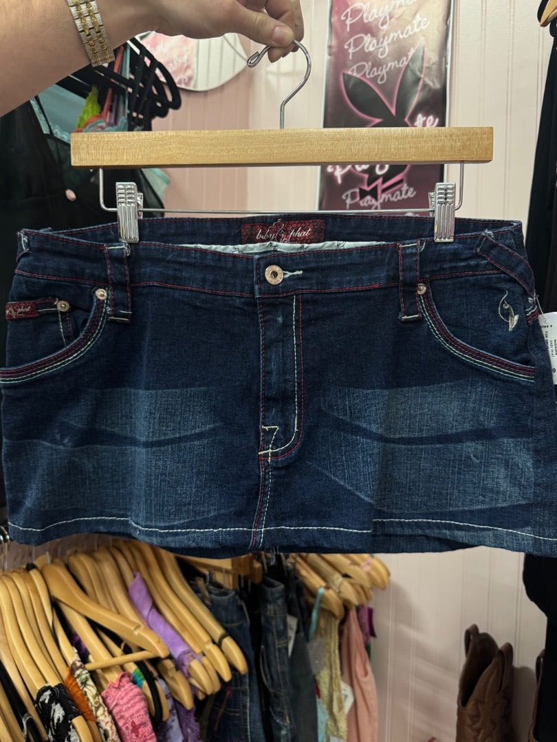 Blue/purple Baby phat Y2K grungy skirt, large