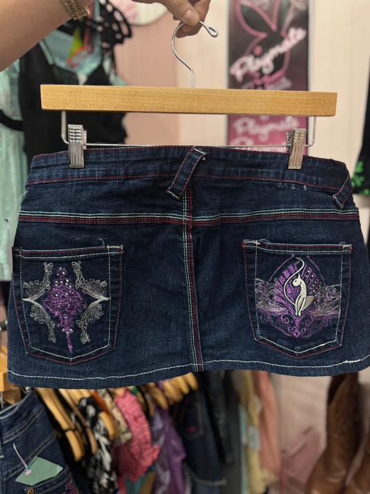 Blue/purple Baby phat Y2K grungy skirt, large