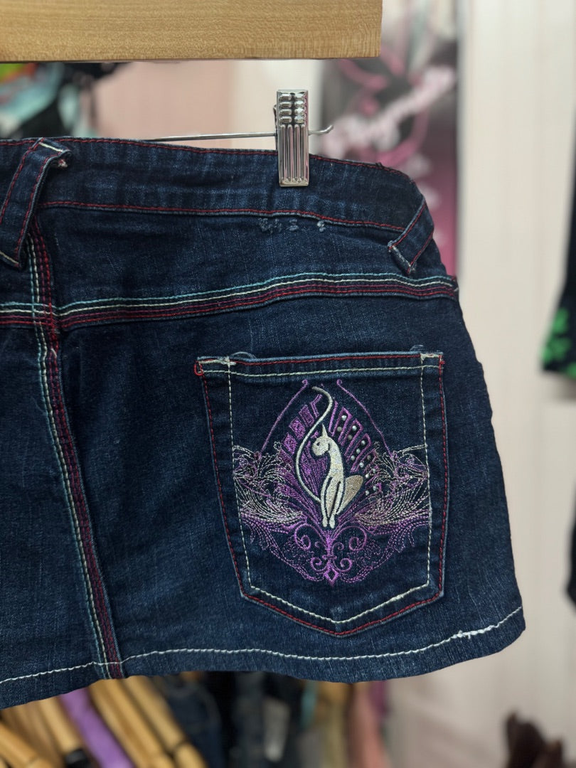 Blue/purple Baby phat Y2K grungy skirt, large