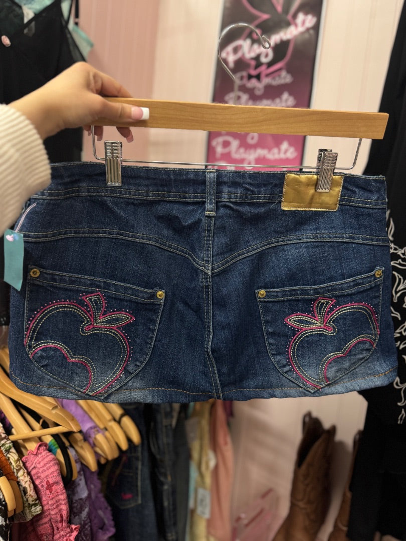 Blue/pink Apple bottoms Y2K pink apple skirt, large