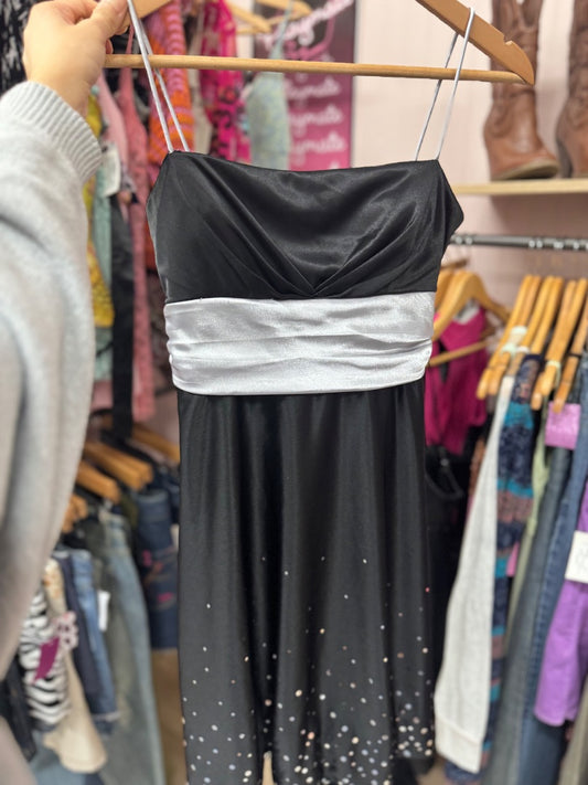 jump apparel party girl dress, medium,Black/silver, Moenique