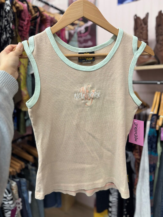 Renegade Retro top, medium,Blue/cream, Moenique