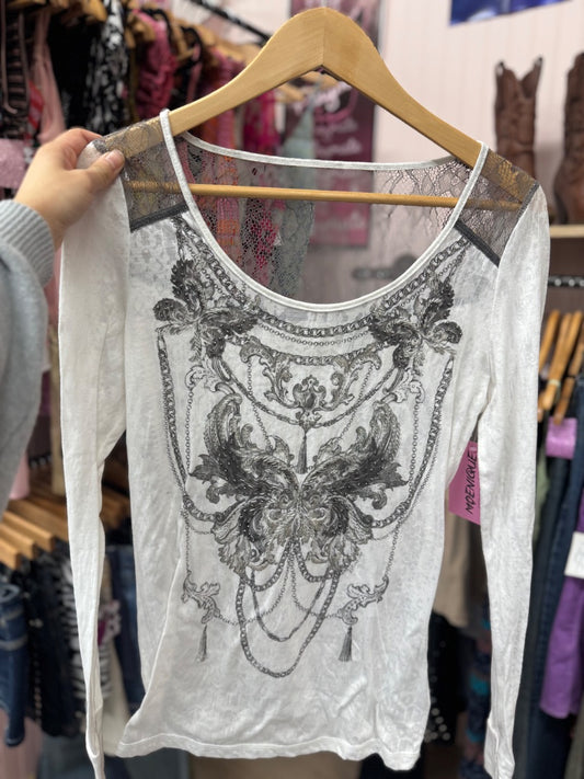 Miss me fallen Angel top, large,White, Moenique
