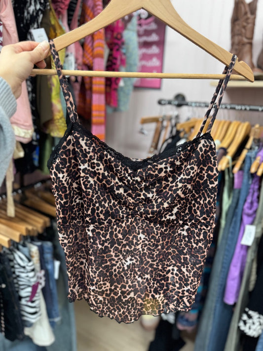 New look Cheetah girl cami, Large,Brown, Moenique