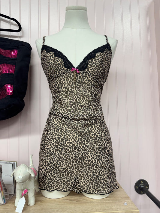 H&M Y2K cheetah dress, medium,Brown/black, Moenique
