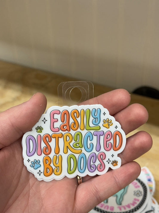 Distracted Dogs  Sticker, Sticker