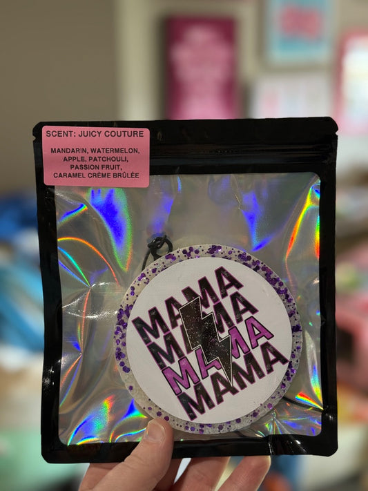 Mama Bolt Purple  Freshie, Large Circle