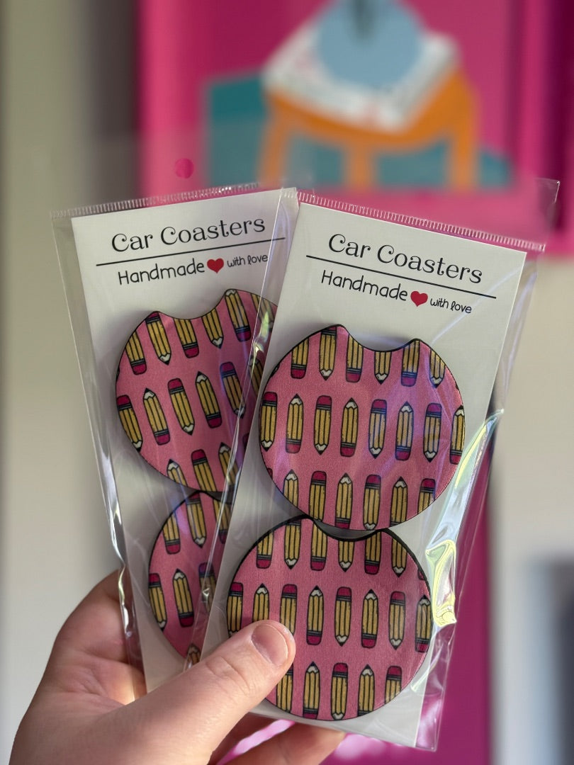 Pink Pencils, Car Coaster