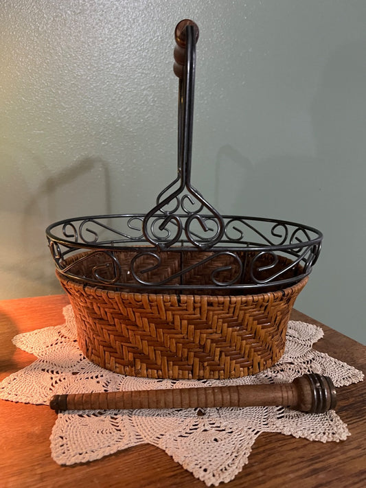Metal & rattan  Basket