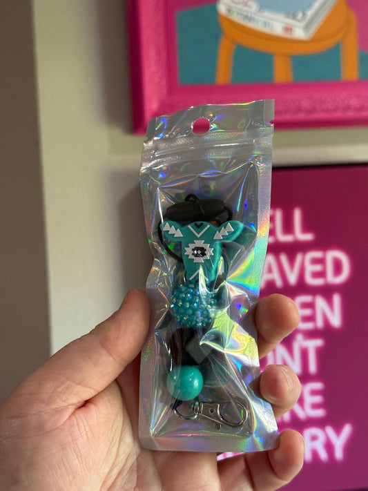 Turquoise Cow  Freshie Hanger