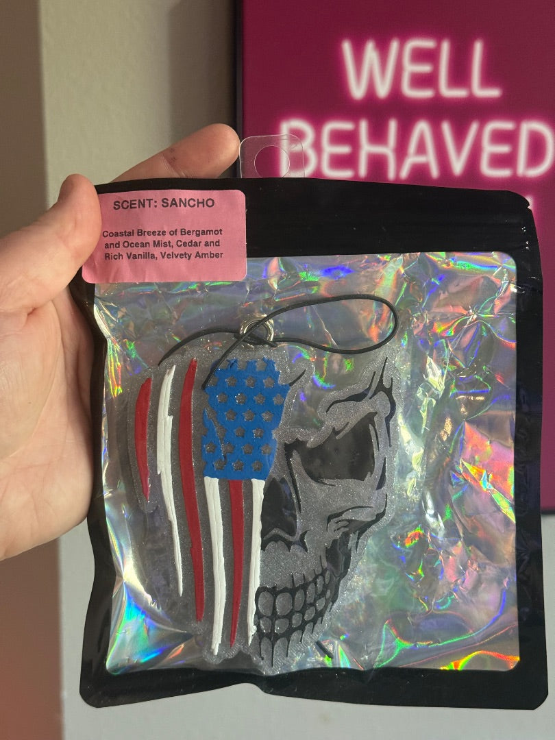 Skull Flag Gray  Freshie