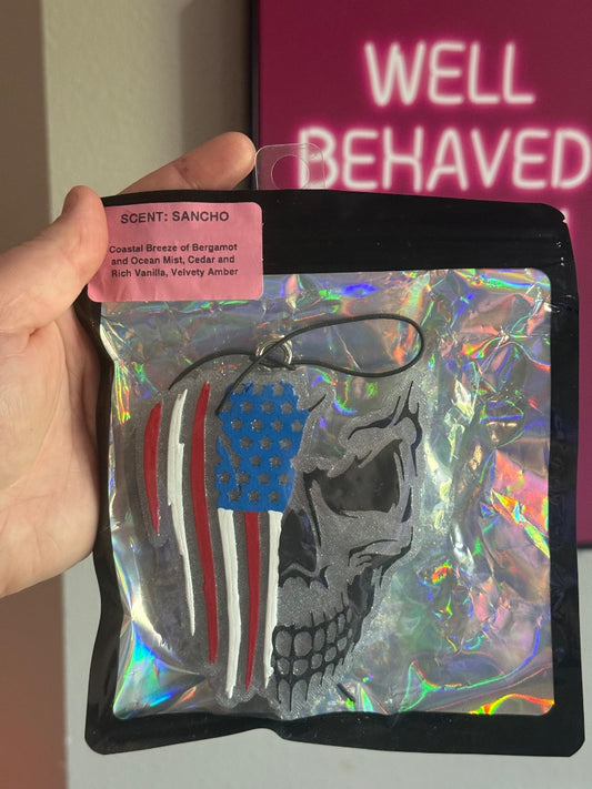 Skull Flag Gray  Freshie