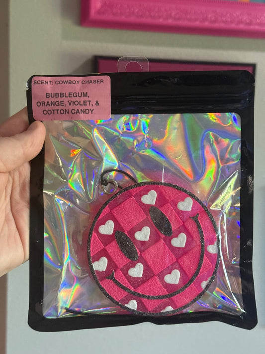 Heart Smiley Pink/Black  Freshie