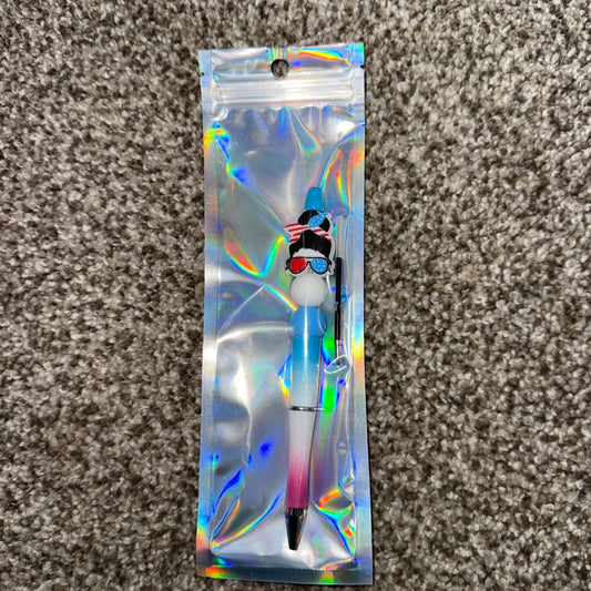 Mom Bun  Beaded Pen