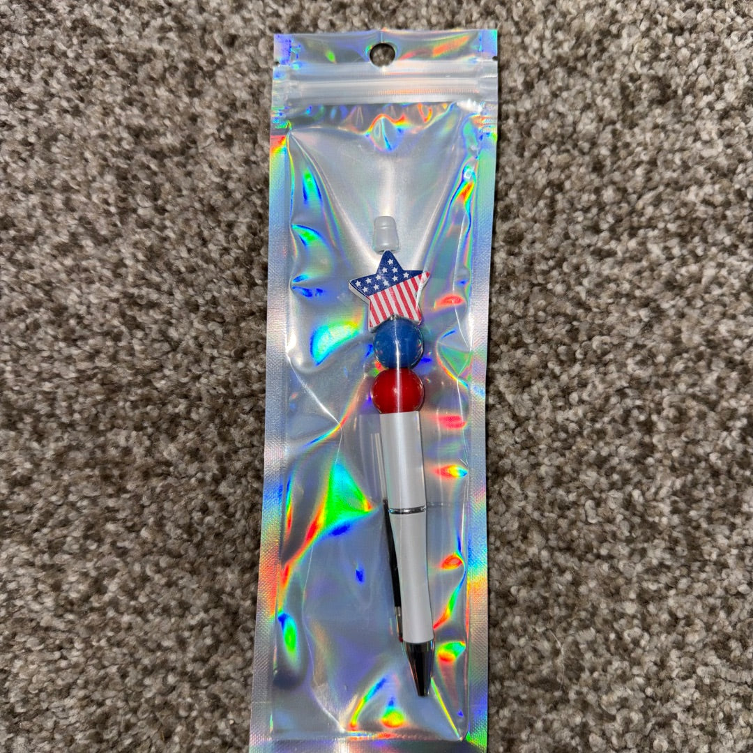 Flag  Beaded Pen