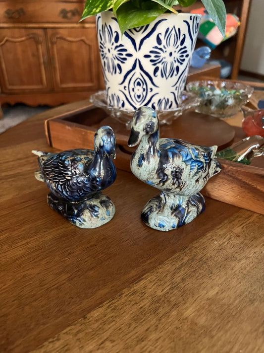 Blue & Grey  Ceramic Ducks