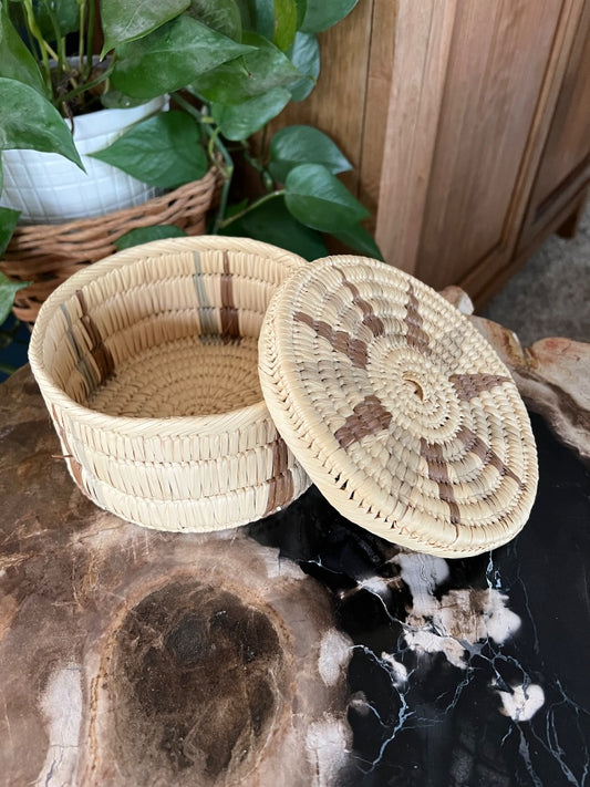 Woven Basket w/ Lid