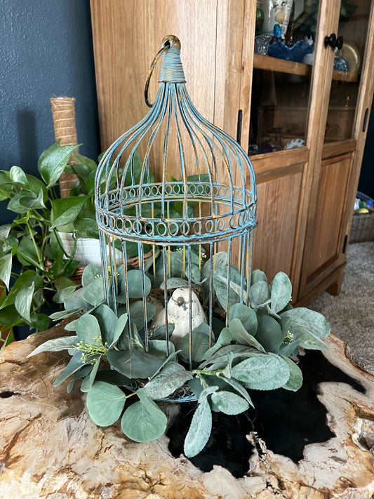 Blue & Copper  Decorative Bird Cage
