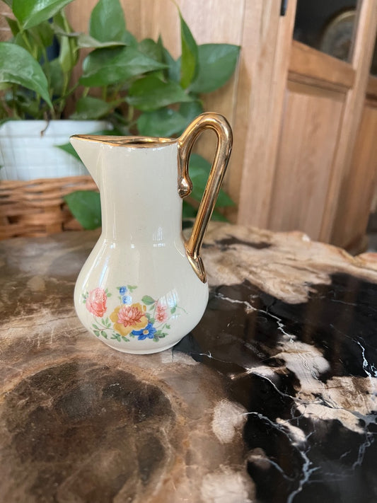 Cream & Floral  Marco Pottery Vase