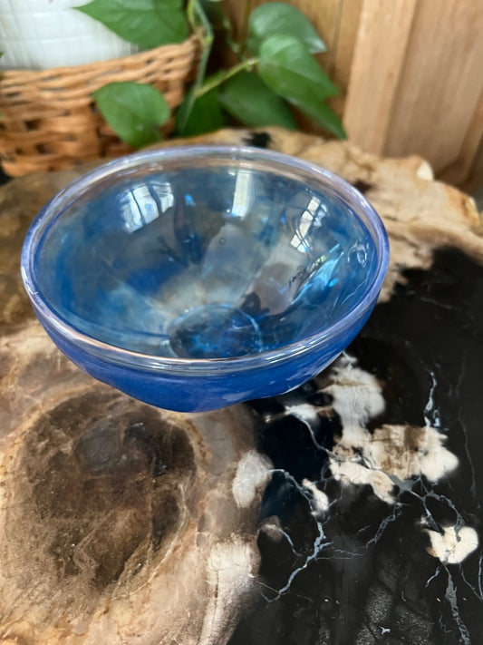 Blue  Blown Glass Bowl