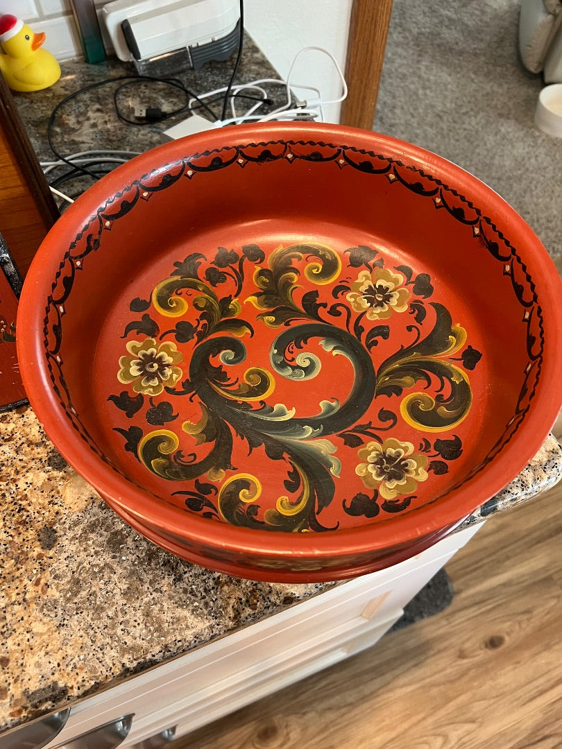 Lg Rosemaling Bowl