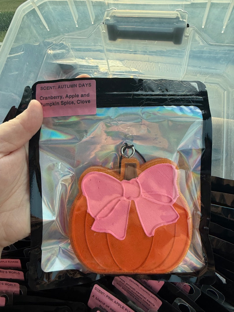Pink Bow Pumpkin  Freshie, Full Size