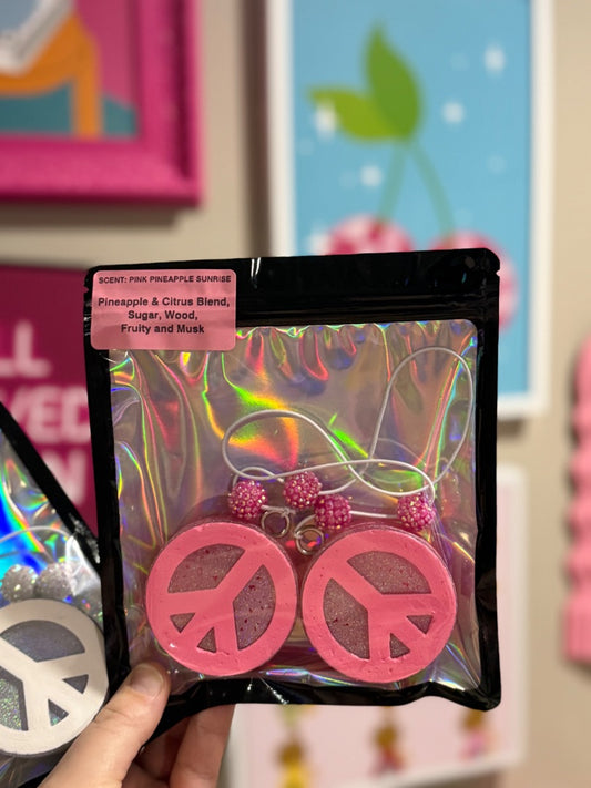 Pink Peace  Freshie, Dangle Freshie
